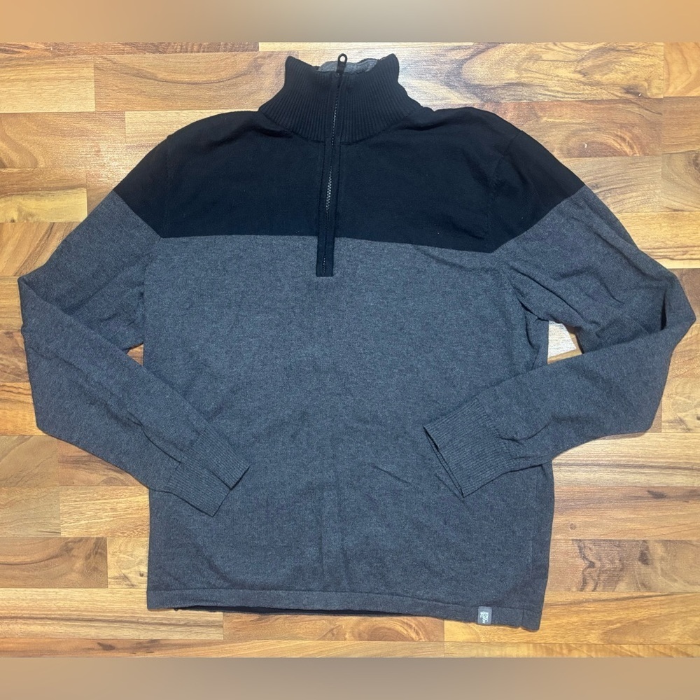 The North Face Men's  1/4 Zip Long Sleeve Size Large Sweater Black Gray Outdoors - Picture 1 of 7